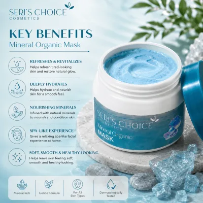 Face Mask | Mineral Organic Face | Hydrating & Nourishing Facial Mask | Spa Care | Blue Mask