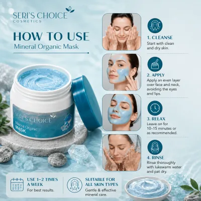 Face Mask | Mineral Organic Face | Hydrating & Nourishing Facial Mask | Spa Care | Blue Mask