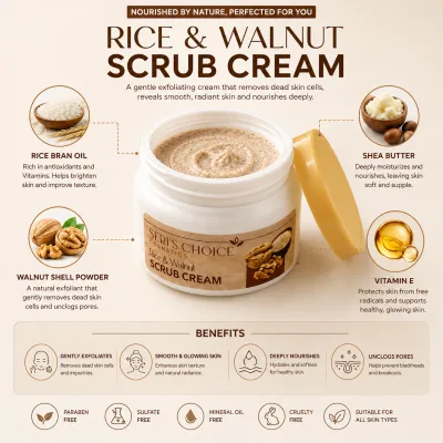 Scrub - Rice & Walnut Cream | Facial Exfoliating Scrub for Smooth & Clean Skin