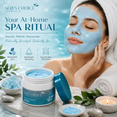 Face Mask | Mineral Organic Face | Hydrating & Nourishing Facial Mask | Spa Care | Blue Mask